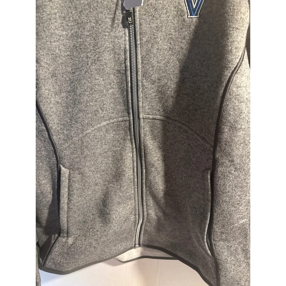 Cutter & Buck Villanova University Women Gray Full Zip Knit‎ Jacket Size M